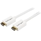 StarTech.com 7m / 23 ft CL3 Rated HDMI Cable w/Ethernet - in Wall Rated Ultra HD HDMI Cable - 4K 30Hz UHD High Speed HDMI Cable - 10.2 Gbps - HDMI 1.4 Video/Display Cable - 30AWG, White (HD3MM7MW)