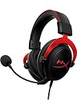 HyperX Cloud II - Gaming Headset, 7.1 Surround Sound, Memory Foam Ear Pads, Durable Aluminum Frame, Detachable Microphone, Works with PC, PS5, PS4, Xbox Series X|S, Xbox One – Red