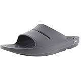 OOFOS OOahh Slide, Black - Men’s Size 12, Women’s Size 14 - Lightweight Recovery Footwear - Reduces Stress on Feet, Joints & Back - Machine Washable