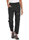 BALEAF Women's Hiking Pants Quick Dry Water Resistant Lightweight Joggers Pant for All Seasons Elastic Waist Black Size M