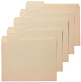 Amazon Basics 1/3-Cut Tab, Assorted Positions File Folders, Letter Size, Manila - Pack of 100