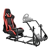 Marada Racing Simulator Cockpit with Comfort Gaming Seat Fit for Logitech/Thrustmaster/Fanatec G923 G920 G27 G29 T300,Pro Sim Driving Race Stand Mountable Monitor Stand, No Shift Wheel Pedal