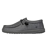 Hey Dude Men's Wally L Stretch Steel Size 12 | Men’s Shoes | Men's Lace Up Loafers | Comfortable & Light-Weight