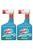 Windex Concentrated Outdoor Glass Cleaner, Patio Cleaner with Hose Attachment, 32 Fl Oz, Pack of 2