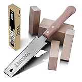 RUITOOL Japanese Hand Saw 6 Inch Double Edge Sided Pull Saw Ryoba SK5 Flexible Blade 14/17 TPI Flush Cut Beech Handle Wood Saw for Woodworking Tools