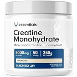 Bucked Up Creatine Monohydrate 250 Grams Micronized Powder, Essentials (50 Servings)