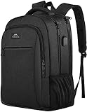 MATEIN Business Laptop Backpack, 15.6 Inch Travel Laptop Bag Rucksack with USB Charging Port, Water-Resistant Bag Daypack for Work College Computer Men Women Backpack, Black