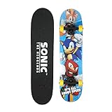 Sonic The Hedgehog 31 inch Skateboard, 9-ply Maple Desk Skate Board for Cruising, Carving, Tricks and Downhill