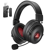 EKSA USB Gaming Headset for PC - Computer Headset with Detachable Noise Cancelling Mic, 7.1 Surround Sound, 50MM Driver - Headphones with Microphone for PS4/PS5, Xbox One, Laptop, Office (Wireless)