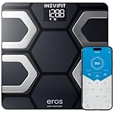 INEVIFIT EROS Bluetooth Body Fat Scale Smart BMI Highly Accurate Digital Bathroom Body Composition Analyzer with Wireless Smartphone APP 400 lbs 11.8 x 11.8 inch (Black)