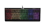 HyperX Alloy Core RGB – Membrane Gaming Keyboard, Comfortable Quiet Silent Keys with RGB LED Lighting Effects, Spill Resistant, Dedicated Media Keys, Compatible with Windows 10/8.1/8/7 – Black