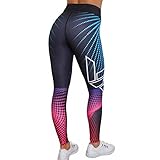 Women Pants, Auwer 3D Print Skinny Yoga Pants Workout Gym Leggings Sports Training Cropped Pants (L, Multicolor)