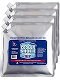 Cooler Shock Ice Packs for Cooler - Long Lasting Reusable Freezer Packs for Coolers - Cooler Ice Packs for Camping Gear, Fishing, Road Trips, Beach Must Haves, Medium