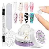 MIZHSE Solid Builder Gel for Nails, 60g Large Capacity Clear Hard Gel for Nails 3D Sculpting Gel Non-Sticky Hand Carving Gel UV LED Nail Extension Gel with 3D Silicone Mold Nail Art Salon Home DIY