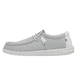 Hey Dude Men's Wally Sox Stone White Size 12 | Men’s Shoes | Men's Lace Up Loafers | Comfortable & Light-Weight