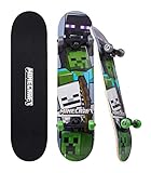 Sakar Minecraft Mob 31 inch Skateboard, 9-ply Maple Deck Skate Board for Cruising, Carving, Tricks and Downhill