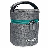 NANOBÉBÉ nanobebe Breastmilk Baby Bottle Cooler & Travel Bag with Ice Pack Included. Compact Triple Insulated, Easily attaches to Stroller or Diaper Bag- Grey