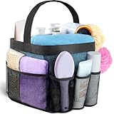 Attmu Mesh Shower Caddy Portable for College Dorm Room Essentials with 8 Pockets, Hanging Shower Caddy Dorm Basket, Quick Dry Shower Bag for Bathroom