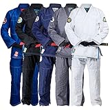 Gold BJJ Aeroweave Jiu Jitsu Gi - Ultra Lightweight BJJ Gi - Preshrunk Brazilian Jiu Jitsu Uniform for Men (White, A2)