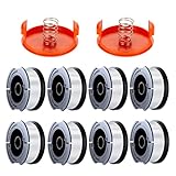 10 Pack String Trimmer Replacement Spool Compatible with Black+Decker, 240ft 0.065' AF-100 Autofeed Replacement Spools - Compatible with Black+Decker String Trimmers(8-Line Spool + 2 Cap+2 Spring)