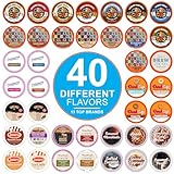 Crazy Cups Flavored Coffee Pods Variety Pack for Keurig K Cups Brewers, Assorted Flavored Coffee Sampler, 40 Count